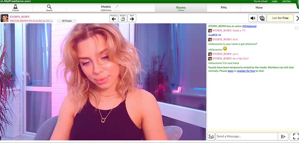 MyFreeCams Mobile Chat
