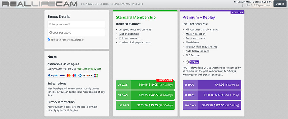 RealLifeCam Prices